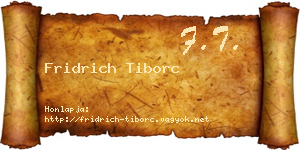 Fridrich Tiborc névjegykártya